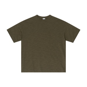 T-shirt tricoté personnalisé de couleur unie pour homme, 100 % coton, décontracté, à manches courtes, coupe classique, respirant, anti-plis, été - Product Image 4