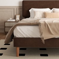Modernes Minimalistisches Bettgestell mit Breitem Weichem Rückenteil und Sanften Radius-Ecken für Elegante Schlafzimmer-Einrichtungen