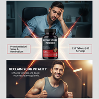 Complément de Soutien Immunitaire : Comprimés de Poudre de Spores de Reishi 36000mg, Supplément de Vitalité au Ganoderma Lucidum, Marque Privée - 120 Comprimés