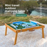 Table pliante d'extérieur, mobilier portable léger et moderne, ensemble de Mahjong de voyage, table de pique-nique compacte en bois massif pour dortoir