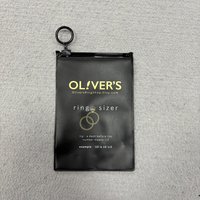 Mini bolsas con cierre de cremallera impresas personalizadas en negro mate para anillo, bolsa de cosméticos de plástico pequeña de PVC, bolsa de joyería con cremallera, embalaje