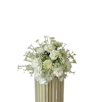 Bloemenbal met nieuwe bloemen, rozen en baby's adem, 1m, bruiloft centerpiece, gangdecoratie, feestdecoratie