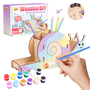 Kit de Pintura Educativo de Madera con Forma de <span class=keywords><strong>Caracol</strong></span> para Niños, con Piezas de Ensamblaje, Pinturas, Pinceles, Decoración de Escritorio - Product Image 1