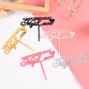 Adorno de Pastel Acrílico de <span class=keywords><strong>Feliz</strong></span> <span class=keywords><strong>Cumpleaños</strong></span> para <span class=keywords><strong>Mi</strong></span> <span class=keywords><strong>Amor</strong></span>, Decoración para Pastel de San Valentín - Product Image 3