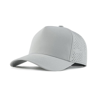 Casquettes de golf perforées découpées au laser, structurées, 5 panneaux, unies, de haute qualité, courbées, imperméables, extensibles, ajustées, vierges, pour la course à pied