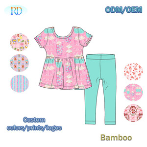 Ruidian Set di <span class=keywords><strong>Abbigliamento</strong></span> per Bambini in Due Pezzi con Stampa Cartoon Personalizzata, Completo in Fibra di Bambù per Bambine, <span class=keywords><strong>Abbigliamento</strong></span> Boutique per Neonati - Product Image 5