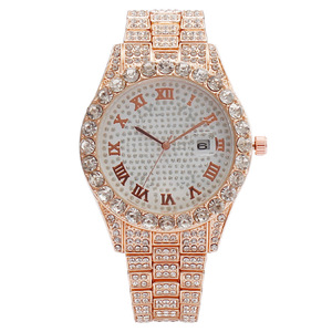 Usine Vente Chaude Boîtier En Or Bling Strass Et Alliage Hip Hop <span class=keywords><strong>Calendrier</strong></span> Octogonal Montre À Quartz Pour Hommes - Product Image 6