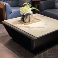 Table basse élégante en marbre de luxe léger, mobilier moderne pour salon, table centrale carrée pour bureau, vente en gros