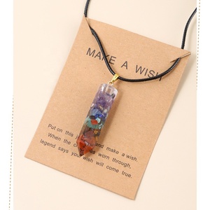 Fashion Necklace Gift Natural Crystal Quartz Party Gift 7 <strong>Chakra</strong> Crystal Gravel <strong>Stone</strong> Necklaces Pendant - Product Image 3