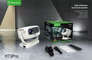 HT30PRO โปรเจคเตอร์พกพาสำหรับใช้ในบ้าน ความละเอียดสูงพิเศษ ดีไซน์ขาตั้งแบบกิมบอล โฟกัสอัตโนมัติ เพื่อการฉายภาพตรงกลางวันที่คมชัด - Product Image 4