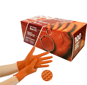 <span class=keywords><strong>Gants</strong></span> en <span class=keywords><strong>nitrile</strong></span> texturés diamantés noirs et oranges, robustes, 10 mil et 12 mil, pour la réparation automobile, les mécaniciens et les travaux mécaniques - Product Image 1