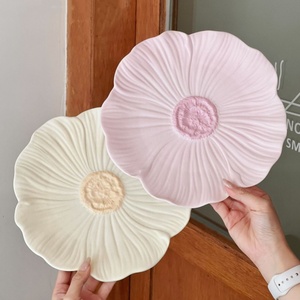 Assiettes à salade, <span class=keywords><strong>nouilles</strong></span> et soupes Lelyi Série Fleur en porcelaine givrée peinte à la main, écologiques, pour la rentrée scolaire, motif cœur féminin - Product Image 1