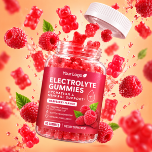 OEM Electrolyte Gummies Hydration Mineral Support Magnesium Potassium Raspberry Flavor Daily Wellness Vegan Dietary Supplement - Product Image 1