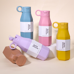 350Ml Portable Réutilisable Randonnée Escalade Voyage Bouteille D'eau De Qualité Alimentaire Silicone Sans Bpa Bouteille D'eau Pour L'école Étudiant - Product Image 1