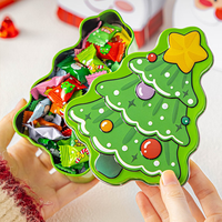 Boîte à biscuits de Noël en forme d'homme en pain d'épices, 14,3*11*5cm, emballage cadeau mignon pour biscuits, bonbons, gâteaux secs, commande en gros