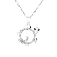 Collier à breloques en argent pur 925 Sea Jewelry Octopus Design pour enfants et femmes