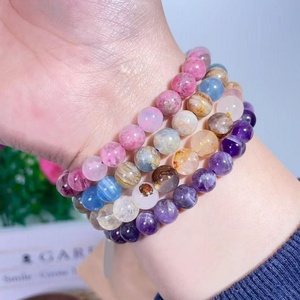 ขายส่งกำไลข้อมือวัสดุผสมขนาด 8 มม. งานคริสตัลประดับตกแต่งสำหรับผู้หญิง เหมาะสำหรับเป็นของขวัญและของตกแต่ง - Product Image 2