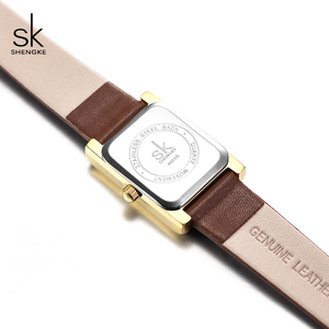 นาฬิกาควอทซ์แฟชั่นทรงสี่เหลี่ยมสำหรับผู้หญิงสร้อยข้อมือหนังหน้าปัดโรมัน - Product Image 2