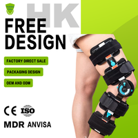 Attelle de genou médicale articulée avec contrôle de la portée de mouvement, immobilisateur orthopédique post-opératoire réglable pour la récupération des ligaments croisés antérieurs et postérieurs (LCA, LCP), OEM ODM