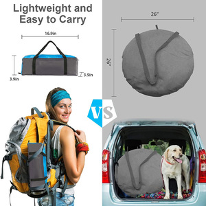 Tente de plage pliable ultralégère en fibre de verre DAVY AZP010, abri d'été pop-up pour l'extérieur, 3000+ mm, imperméable, deux chambres, livraison immédiate - Product Image 6