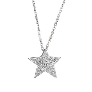 Collana in Argento 925 con Catena a Stella di Bambù e Ciondolo a Cometa con Zirconi per Donne, <span class=keywords><strong>Gioielli</strong></span> Chic e Sportivi di Lusso Leggero - Product Image 1