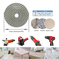 50 Grid Polish Pad 180mm Turbo Shinemate Diamond Floor Edge Polishing Pad.