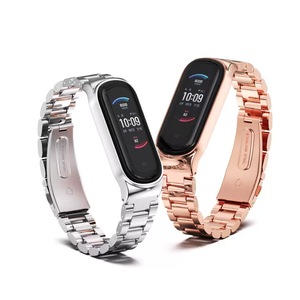 Bracelet de montre intelligente en acier inoxydable massif de luxe série AMH003, 4 couleurs, 15 mm, argent - Product Image 1