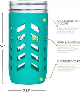 Manchon de protection en silicone pour bouteille de café promotionnelle, compatible avec les bocaux à large ouverture de 24 oz, pour bocaux Mason - Product Image 3
