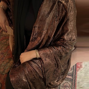عباية كيمونو جديدة بالجملة، عباية مفتوحة لامعة محتشمة، كارديجان نسائي قابل للارتداء على الوجهين، فساتين نسائية، عباية دبي، للعيد ورمضان - Product Image 3
