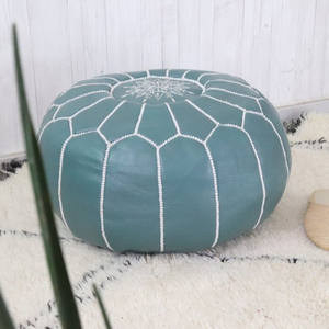 Handmade Happiness morrocan leather pouf - Product Image 1