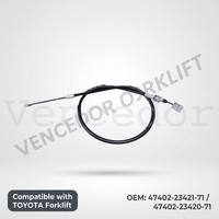 Câble de frein de stationnement de rechange (gauche) 47402-23421-71 / 47402-23420-71 pour chariot élévateur Toyota 7FD20-32 7FG20-32 – Garantie 6 mois