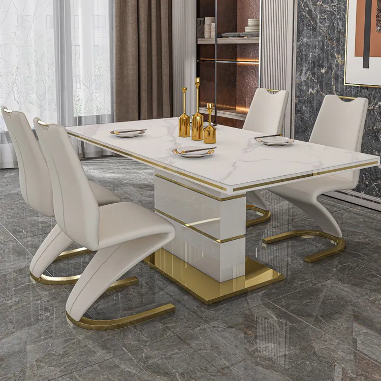 luxury dining table high-end marble dining table for sale modern 6 8 seater dining table set