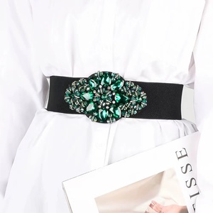 Sang trọng nữ rhinestone dát vành đai thắt lưng với sáng khoan ánh sáng đàn hồi PU và vành đai nhựa - Product Image 3