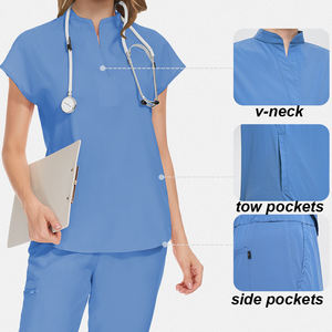 Divisa Unisex Senza Maniche con Colletto Rialzato per Sala Operatoria, Set Camice da Lavoro Separato per Infermieri, Medici, Estetisti e Operatori Sanitari - Product Image 2