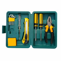 Ensemble d'outils à main pour la maison, 12 pièces, kit de réparation domestique avec étui en plastique portable, outils de quincaillerie, pinces combinées, tournevis
