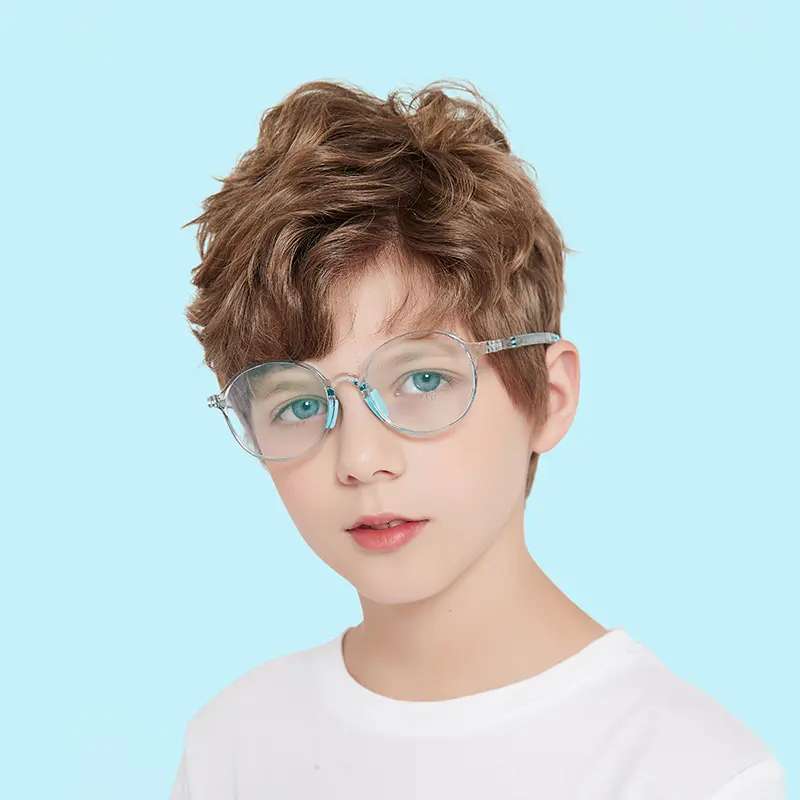 Son hafif tasarım kırılmaz TR90 gözlük çerçevesi için 4-15 yaşında çocuk çocuk moda gözlük