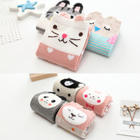 Chaussettes montantes pour jeunes filles, motif Baleine Color City, animaux de dessin animé, en coton peigné chaud, pour l'école