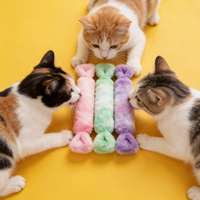 Bestseller transfrontalier : Jouet à mâcher pour chat en peluche en forme de bonbon, coussin couineur, à la catnip, pour le nettoyage des dents molaires et l'auto-entretenissement