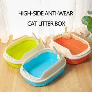 Benutzer definierte große Anti-Splash-Kunststoff-Katzen toilette mit leicht zu reinigender Funktion Inklusive Toiletten schale Schaufel für Exkrement-Trainings katzen - Product Image 2