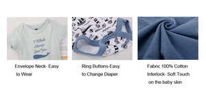 Piccolo Tesoro del Commercio All'ingrosso Vestiti Del Bambino Appena Nato Maniche Corte Pagliaccetto Del Bambino Del Cotone Set con Cravatta - Product Image 3