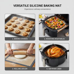 Tapis de cuisson en silicone avec boutons sécurisés, design antidérapant et anti-débordement pour utilisation au four - Product Image 5
