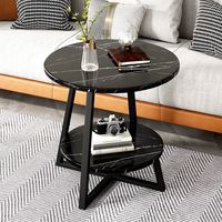 Table basse moderne en acier au carbone durable avec plateau en bois massif, sans rangement, portable, table d'appoint polyvalente, meubles de salon