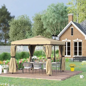 Toldo pequeño impermeable resistente de 3m x 3m para exteriores fácil de plegar pérgola de patio con marco recubierto de polvo carpa superior suave Gazebo - Product Image 1