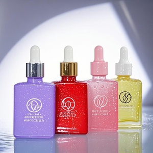 Square Gradient Colored Glass Pipette Serum Bottles Essential Oil 1oz Rectangle Glass Dropper Bottles with Dropper Cap 30ml - Product Image 1