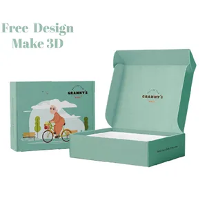 Free Design Custom Printed Paper Shipping Box Corrugated Cardboard Box Durable Clothing Shoes Mailer Packaging Box