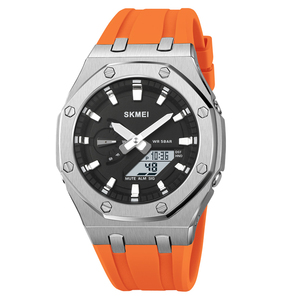 SKEMI 2243 haute qualité double Movt alarmes montres quotidiennes en Silicone Reloj montre à Quartz numérique pour hommes - Product Image 5