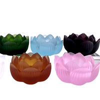 Castiçal de lótus lili, castiçal de cristal de decoração para casa, jarra de vela de vidro