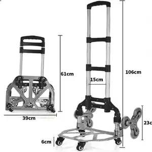Portable Foldable Aluminium Alloy Stairs Climbing Shopping Hand Cart Easy Carry Folding Trolley Push Carts