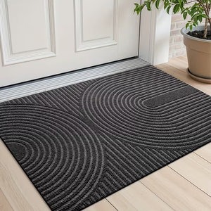 Grand tapis d'entrée intérieur robuste, motif gris, <span class=keywords><strong>gratte</strong></span> la saleté, tapis de sol extérieur - Product Image 3