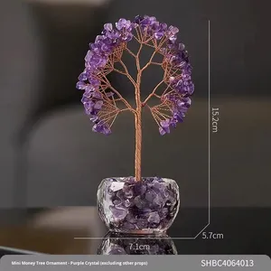 Albero della Ricchezza, <span class=keywords><strong>Energia</strong></span> e Fortuna in Cristallo Naturale Intagliato, Decorazione Ecologica per Ufficio, Direttamente dalla Fabbrica - Product Image 3